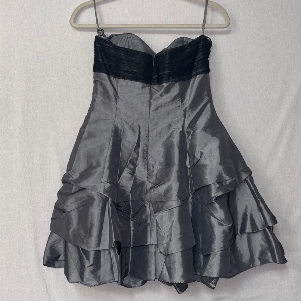 Elegant Strapless Black and Gray Dress - Picture 3 of 8
